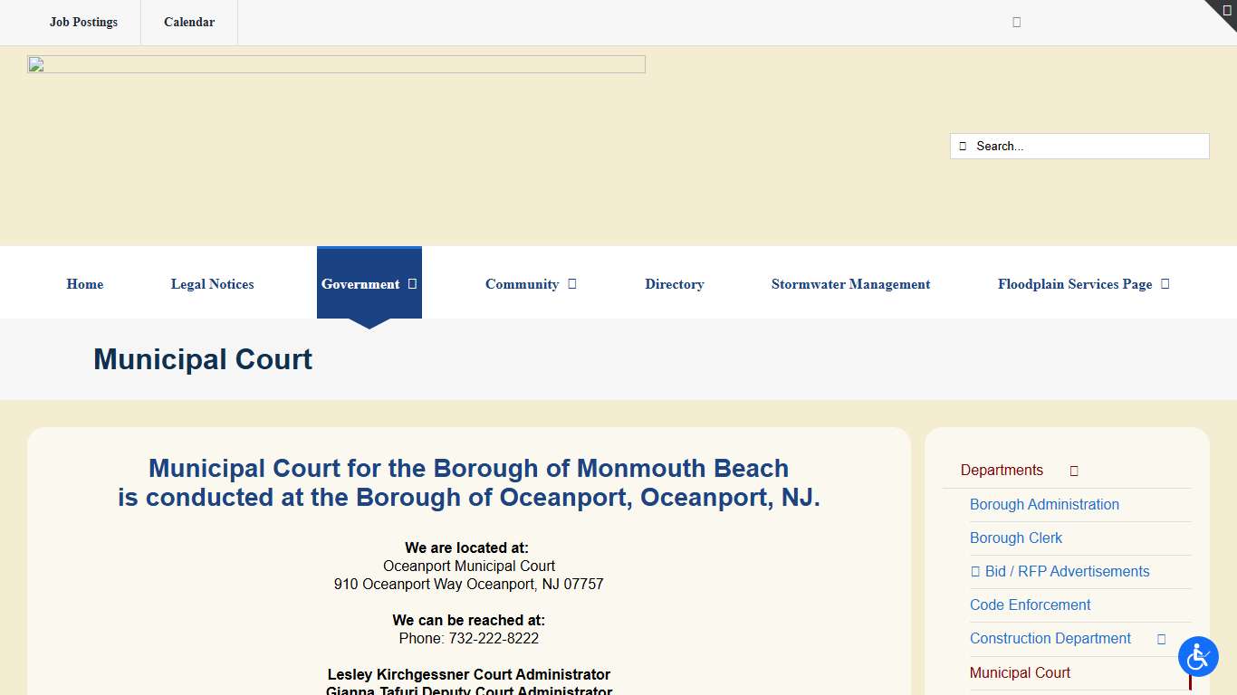 Municipal Court – Borough of Monmouth Beach